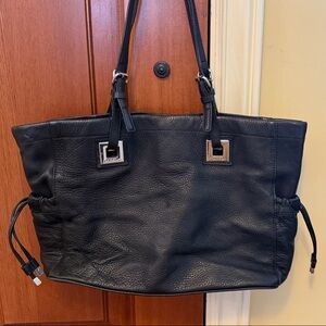 VTG Calvin Klein Pebbled Black Leather Tote Bag